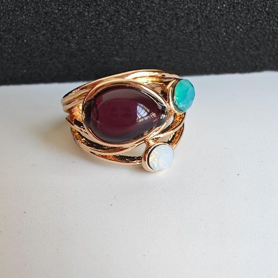 Vintage blár tunglsteinshringur
