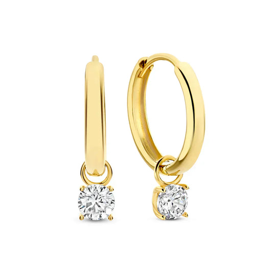 Larmes de Lune Stone Hoop eyrnalokkar