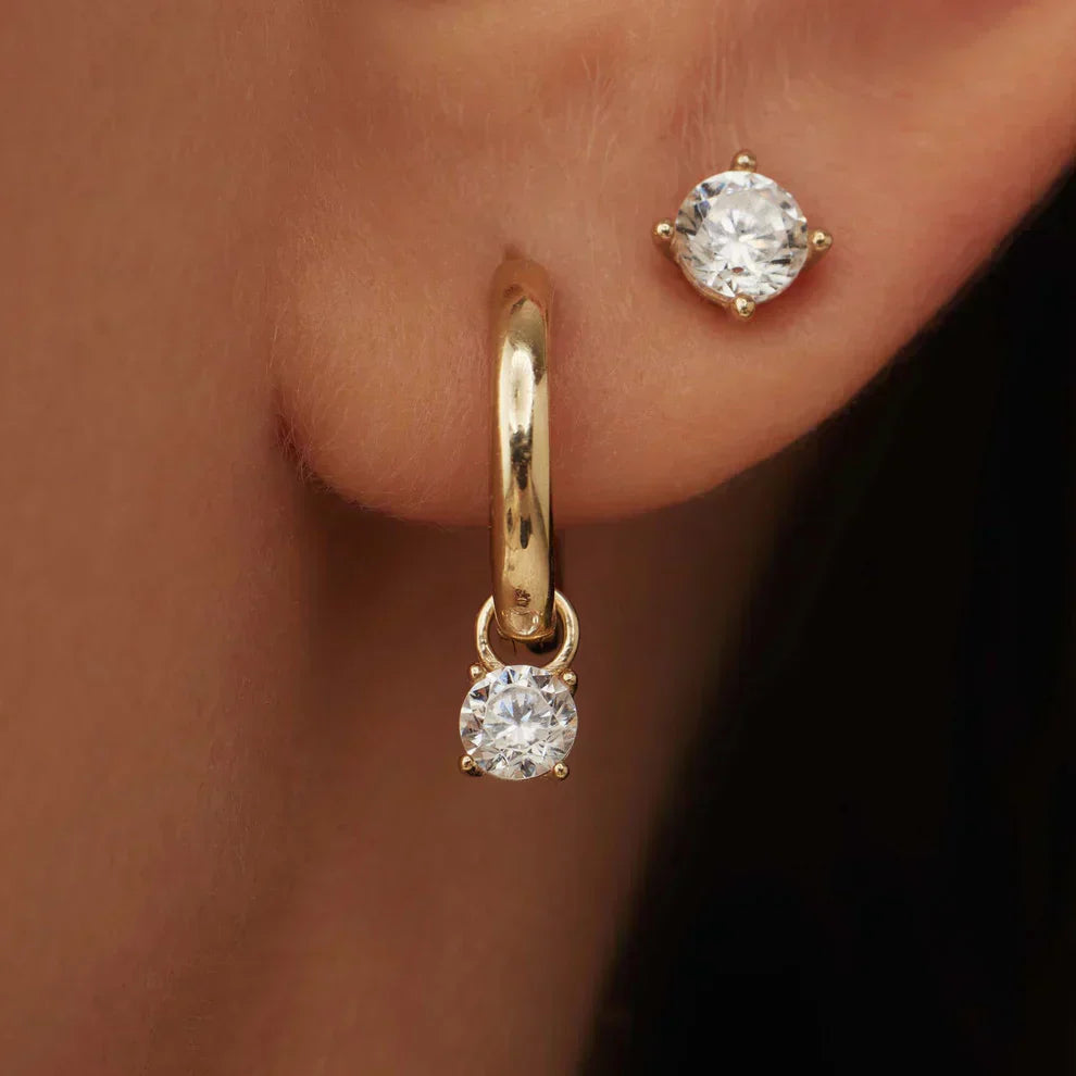 Larmes de Lune Stone Hoop eyrnalokkar