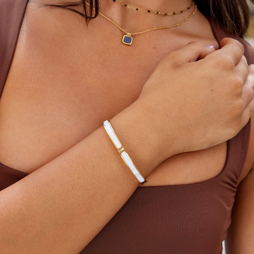 Sahara hvítt gull armband